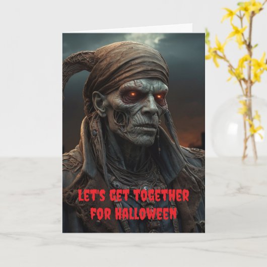 Let's get together for Halloween. Kaart (Gele Bloem)