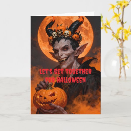 Let's get together for Halloween. Kaart (Gele Bloem)