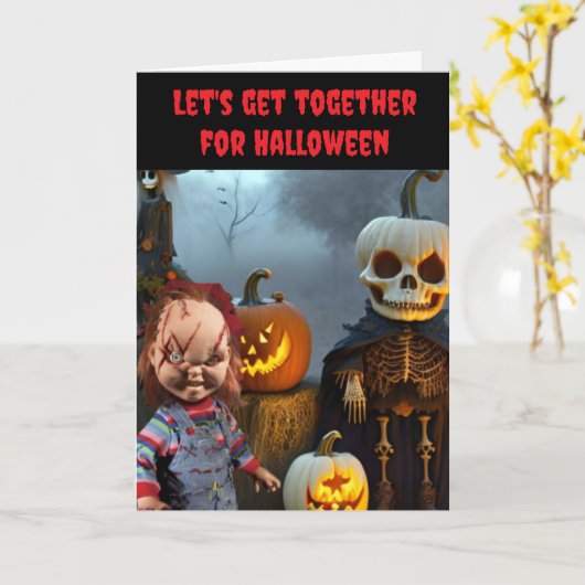 Let's get together for Halloween. Kaart (Gele Bloem)