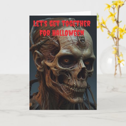 Let's get together for Halloween. Kaart (Gele Bloem)