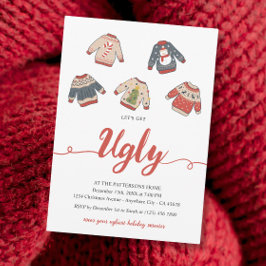 Lets Get Ugly Christmas Sweater Holiday Party Kaart