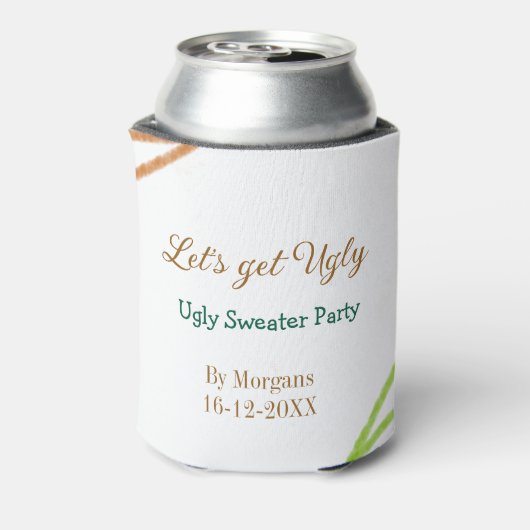Let's get ugly Christmas ugly sweater Partyorange Blikjeskoeler (Blikje Achterkant)