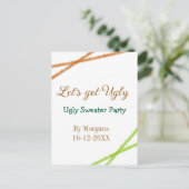Let's get ugly Christmas ugly sweater Partyorange Briefkaart (Staand voorkant)