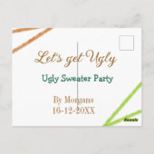 Let's get ugly Christmas ugly sweater Partyorange Briefkaart (Achterkant)