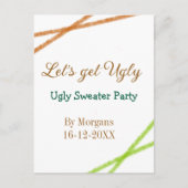 Let's get ugly Christmas ugly sweater Partyorange  Briefkaart (Voorkant)