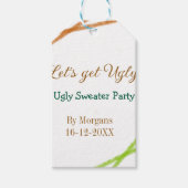 Let's get ugly Christmas ugly sweater Partyorange  Cadeaulabel (Voorkant)