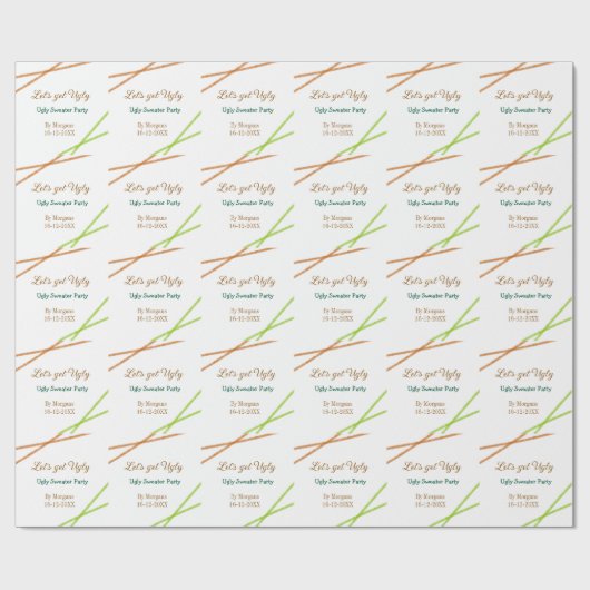 Let's get ugly Christmas ugly sweater Partyorange Cadeaupapier (Vlak)