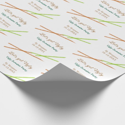 Let's get ugly Christmas ugly sweater Partyorange Cadeaupapier (Hoek)