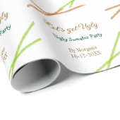 Let's get ugly Christmas ugly sweater Partyorange Cadeaupapier (Rol Hoek)