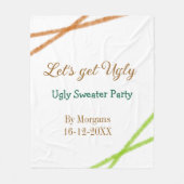 Let's get ugly Christmas ugly sweater Partyorange Fleece Deken (Voorkant)