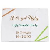 Let's get ugly Christmas ugly sweater Partyorange  Groot Cadeauzakje (Voorkant)