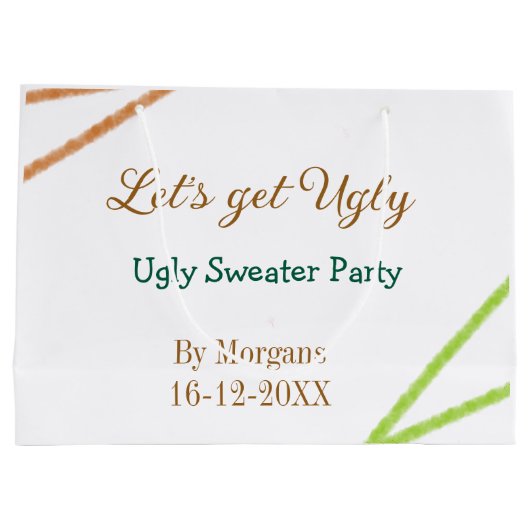 Let's get ugly Christmas ugly sweater Partyorange  Groot Cadeauzakje (Achterkant)