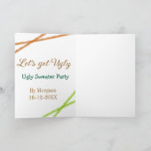 Let's get ugly Christmas ugly sweater Partyorange Kaart (Binnen)