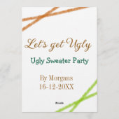 Let's get ugly Christmas ugly sweater Partyorange  Kaart (Achterkant)