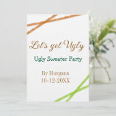 Let's get ugly Christmas ugly sweater Partyorange  Kaart (Staand voorkant)
