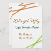 Let's get ugly Christmas ugly sweater Partyorange  Kaart (Voorkant / Achterkant)