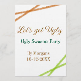Let's get ugly Christmas ugly sweater Partyorange  Kaart