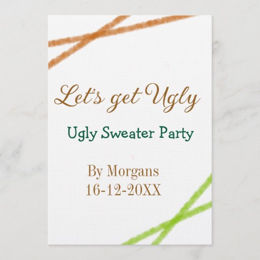 Let's get ugly Christmas ugly sweater Partyorange  Kaart (Voorkant)