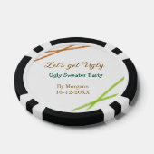 Let's get ugly Christmas ugly sweater Partyorange Poker Chips (Enkel)
