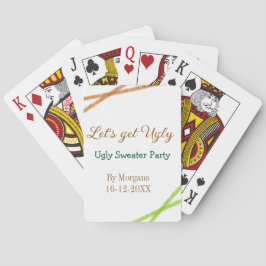 Let's get ugly Christmas ugly sweater Partyorange  Pokerkaarten