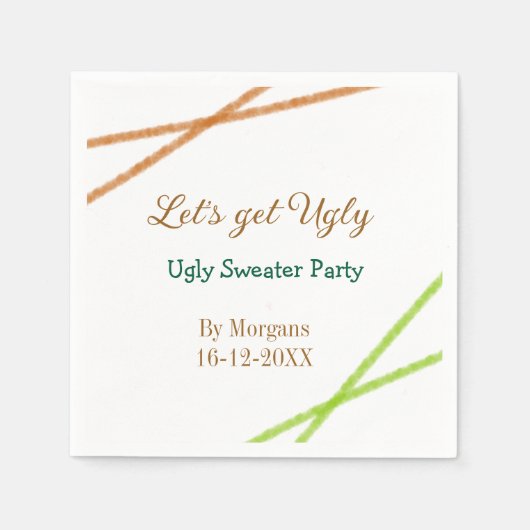 Let's get ugly Christmas ugly sweater Partyorange  Servet (Voorkant)