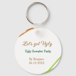 Let's get ugly Christmas ugly sweater Partyorange  Sleutelhanger