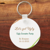 Let's get ugly Christmas ugly sweater Partyorange Sleutelhanger (Voorkant)