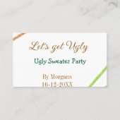 Let's get ugly Christmas ugly sweater Partyorange Visitekaartje (Achterkant)