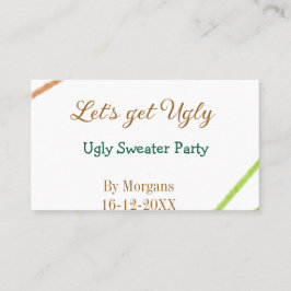 Let's get ugly Christmas ugly sweater Partyorange  Visitekaartje