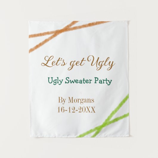 Let's get ugly Christmas ugly sweater Partyorange Wandkleed (Voorkant)