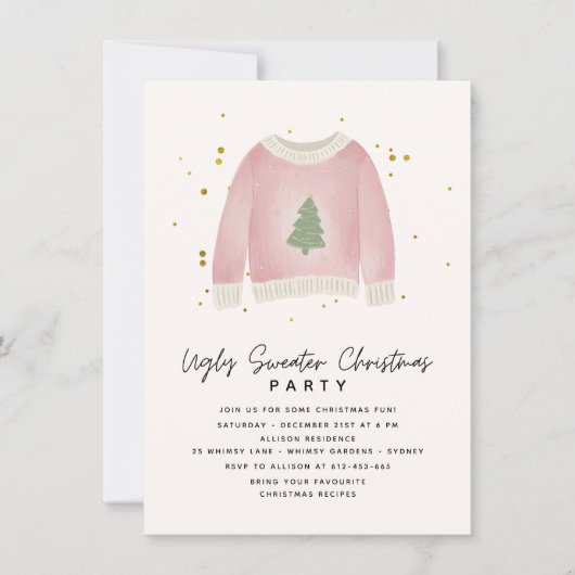 Let's get Ugly Fun Ugly Sweater Christmas Party Kaart (Voorkant)