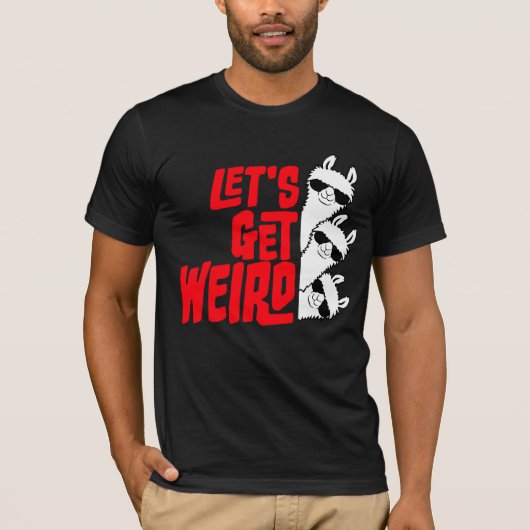 Let's Get Weird 3 Llama Team Friends Sunglasses T-shirt (Voorkant)