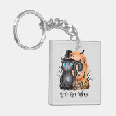 Let's Get Wicked | Black Witch Cat Sleutelhanger (Voorkant Links)