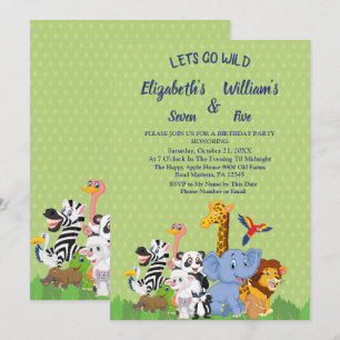 Lets Get Wild dubbele gezamenlijke verjaardag uitn Kaart