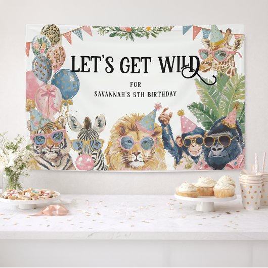 Let's Get Wild Jungle Birthday Party Spandoek