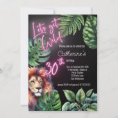 Lets Get Wild Neon Pink 30e verjaardag van de leeu Kaart (Voorkant)