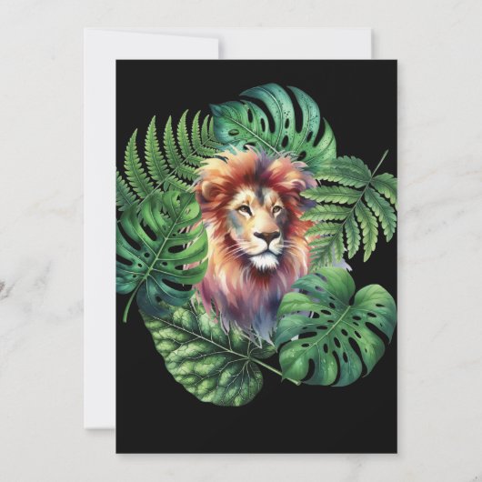 Lets Get Wild Neon Pink 40e verjaardag van de leeu Kaart (Achterkant)