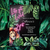Lets Get Wild Neon Roze 21e Leeuw Verjaardag Kaart