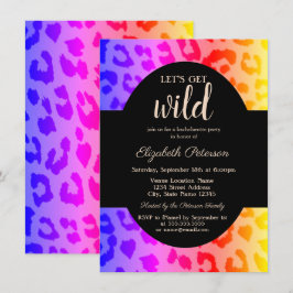 Let's Get Wild Ombre Luipaardprint Bachelorette   Kaart
