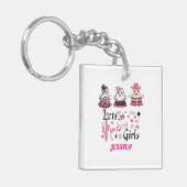 Lets Ghost Girls Halloween vrouwelijk meisje Sleutelhanger (Voorkant Links)