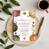 Let's Give Thanks Invite dinner Pumpkin  Kaart