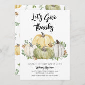 Let's Give Thanks Thanksgiving Kaart (Voorkant / Achterkant)