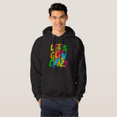 Let's Glow Crazy Glow Party 80s Retro Costume Part Hoodie (Voorkant volledig)