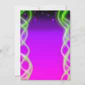 Let's Glow Paarse Roze Neon Green Sweet 16 Party Kaart (Achterkant)