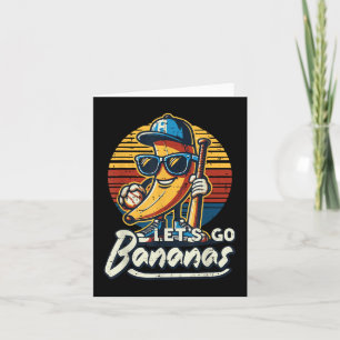 Lets Go Banana Retro Fruit Mannen Boys Kinder T-sh Kaart