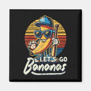 Lets Go Banana Retro Fruit Mannen Boys Kinder T-sh Magneet