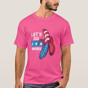 Let's Go Bananas Amerikaanse Vlag Grappig Benauwd T-shirt