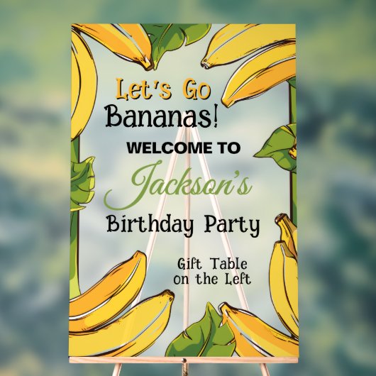 Let's Go Bananas Any Age Birthday Party Acryl Bord (Neutraal)