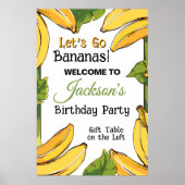 Let's Go Bananas Any Age Birthday Party Poster (Voorkant)