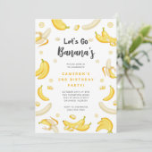 Let's Go Bananas Birthday Invitation Kaart (Staand voorkant)